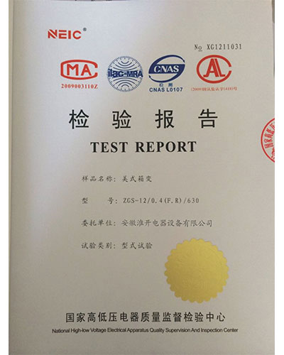 檢驗報告——美式箱變